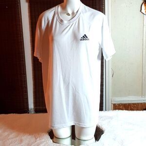 New adidas White Basic Tee Sz‎ L